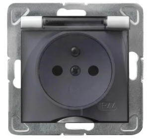 IMPRESJA 1018 GNIAZDO Z KLAPKĄ DYMNĄ IP44 BIAŁE OSPEL