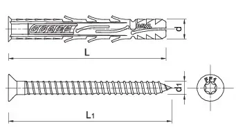 KOŁEK RAMOWY Z OCYNKOWANYM WKRĘTEMZ ŁBEM STOŻKOWYM R-FF1 8x80MM 50SZT. RAWLPLUG