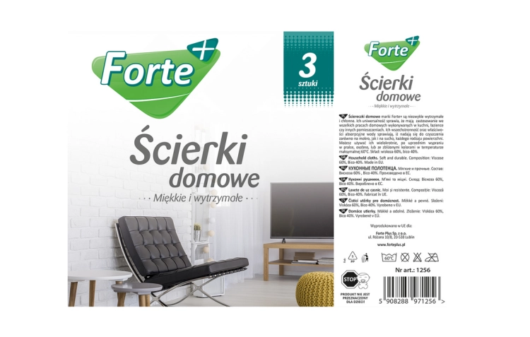 FORTE+ ŚCIERKI DOMOWE MIĘKKIE I WYTRZYMAŁE 3 SZT