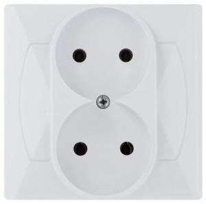 AKCENT 974 GNIAZDO PODWÓJNE  B/U  BIAŁE  OSPEL