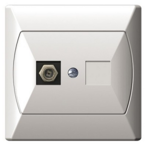 AKCENT GNIAZDO ANTENOWE POJEDYŃCZE TYP F BIAŁY  GPA-1AF/00 OSPEL