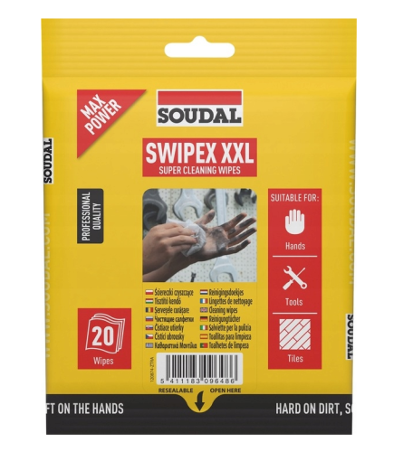 SOUDAL ŚCIERECZKI CZYSZCZĄCE SWIPEX FLOWPACK OP. 20SZT