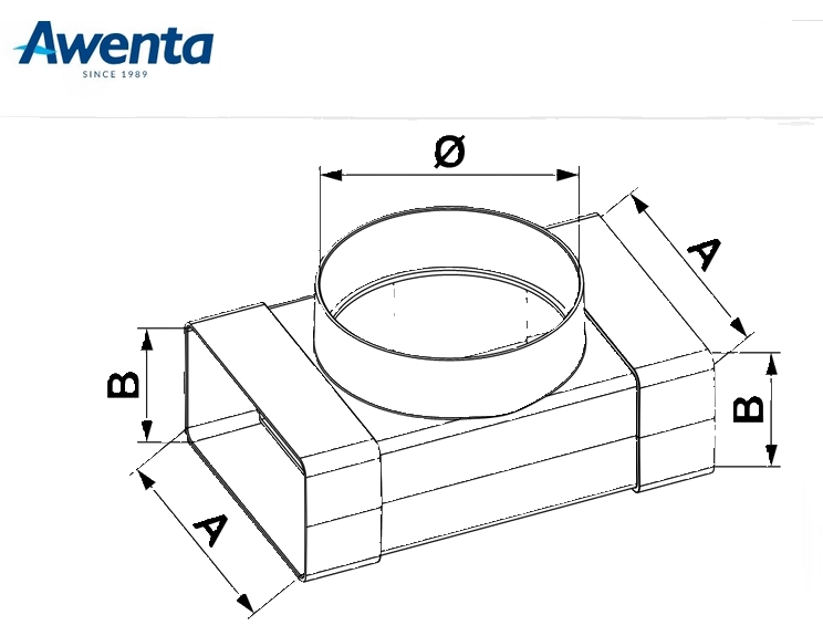 AWENTA TRÓJNIK PIONOWY PŁASKI 55X110/100  KP55-26/100