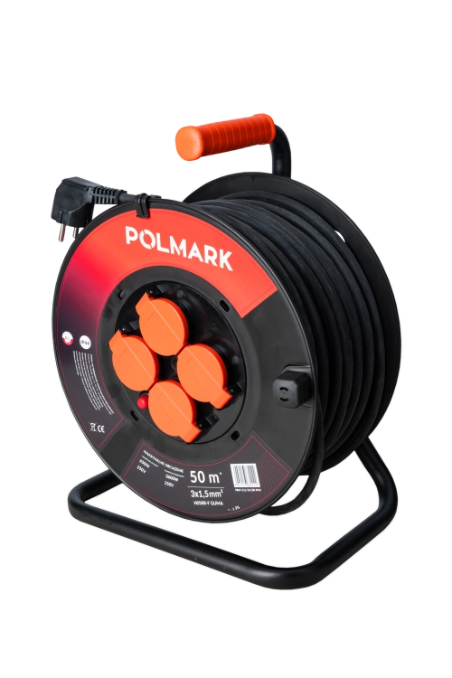 PRZEDŁUŻACZ BĘBNOWY 4GN 50MB  IP44  3X1,5 OMY GUMA H05RR-F POLMARK