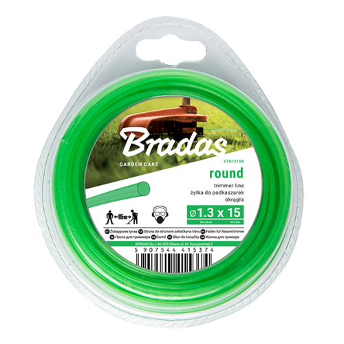 BRADAS ŻYŁKA TRIMMER DO KOSIAREK 1,3X15MB OKRĄGŁA ZTO1315B