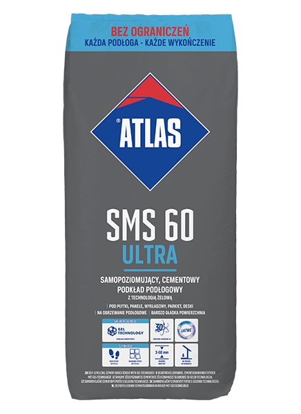 ATLAS SMS 60 ULTRA WYLEWKA SAMOPOZIOMUJĄCA 3-60MM  25KG