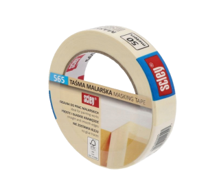 TAŚMA MALARSKA 25MM X 50MB ŻÓŁTA  KLEJ KAUCZUKOWY  "565"