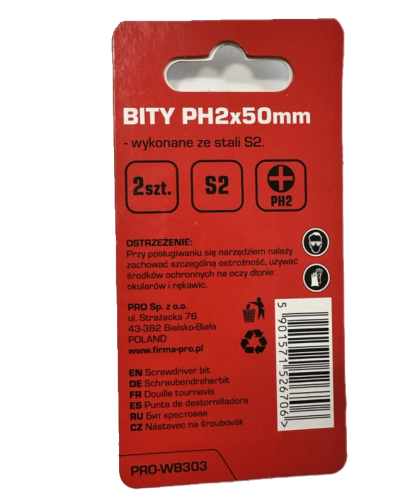KOŃCÓWKA KRZYŻOWA PH 2X50MM BLACK 2SZT PRO