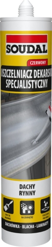 SPECJALISTYCZNY USZCZELNIACZ DEKARSKI CZERWONY 280ML SOUDAL