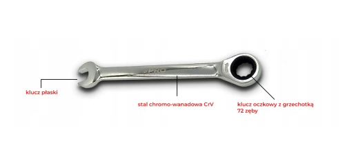 PRO KLUCZ PŁASKO-OCZKOWY Z GRZECHOTKĄ   17 MM  WK-17CRV-POG