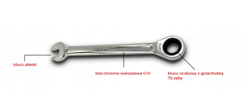 PRO KLUCZ PŁASKO-OCZKOWY Z GRZECHOTKĄ   8 MM  WK-8CRV-POG