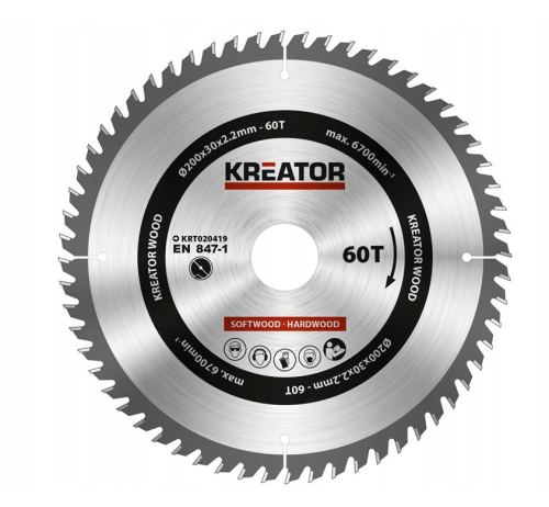 KREATOR PIŁA TARCZOWA 200X30X2,2X60Z  WIDIA  KRT020419