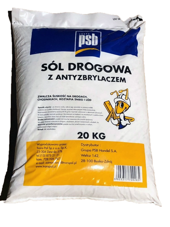 SÓL DROGOWA  Z ANTYZBRYLACZEM 20 KG PSB TRANS-PAL