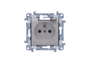 SIMON 10 GNIAZDO HERMETYCZNE POJEDYNCZE BIAŁE KLAPKA PRZEZROCZYSTA