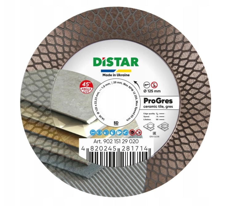 DISTAR TARCZA DIAMENTOWA PRO GRES 125X1,9X20X22,23