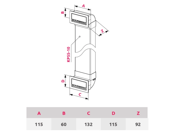 ZESTAW TV 55X110 Z KANAŁEM 2X50CM  KPTVZ55-2 AWENTA