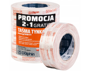 TAŚMA MALARSKA 2×48 mm × 50 m + 1 GRATIS TYNKARSKA BIAŁA (wielopak) BLUE DOLPHIN