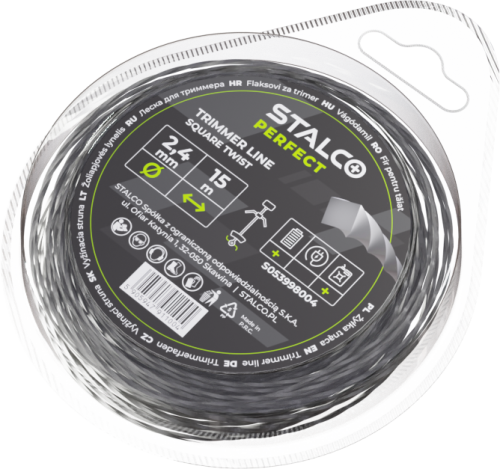 STALCO PERFECT Żyłka do Kosy Square Twist 2,4 mm × 15 m Kwadratowa S053998004