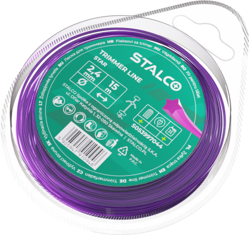 STALCO PERFECT Żyłka do Kosy Star 2,4 mm × 15 m Gwiazdka S053997044