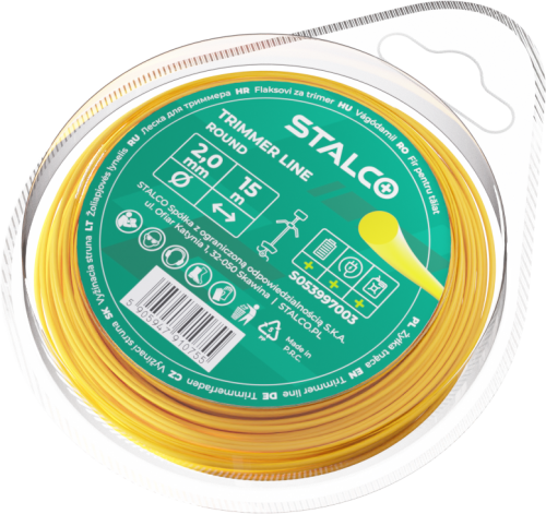 STALCO PERFECT Żyłka do Kosy Round 2,0 mm × 15 m Okrągła S053997003