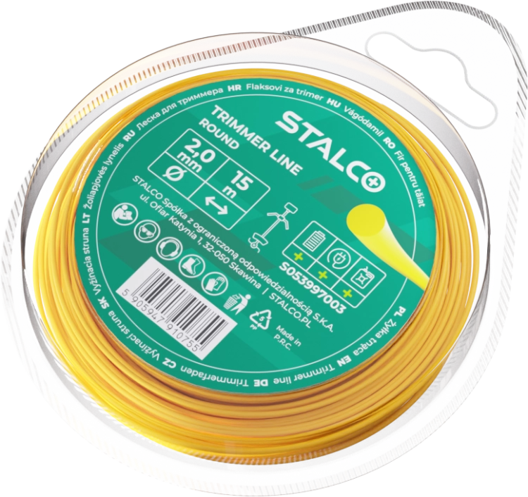 STALCO PERFECT Żyłka do Kosy Round 2,0 mm × 15 m Okrągła S053997003
