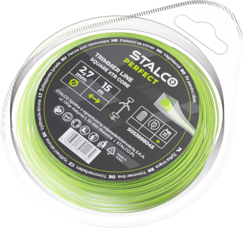 STALCO PERFECT Żyłka do Kosy Square XTR CORE 2,7 mm × 15 m Kwadratowa S053998045