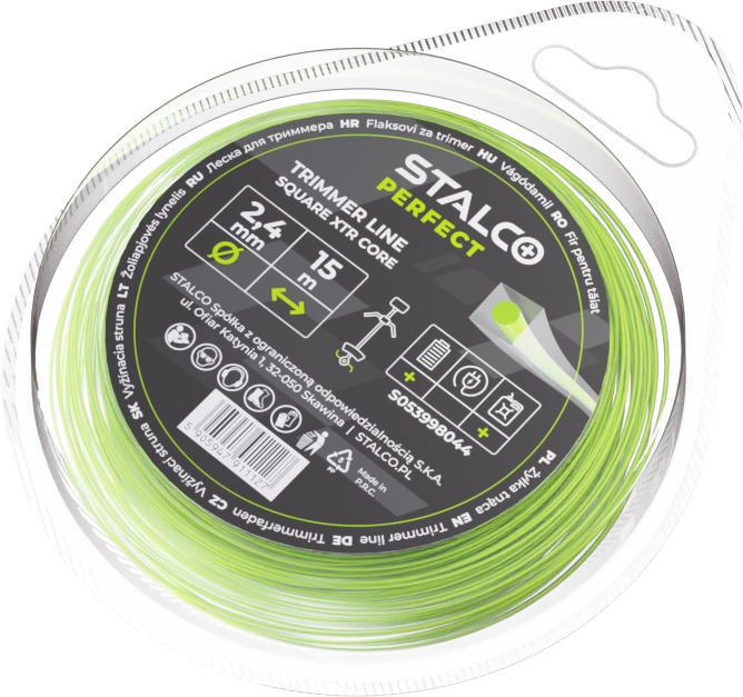 STALCO PERFECT Żyłka do Kosy Square XTR CORE 2,4 mm × 15 m Kwadratowa S053998044