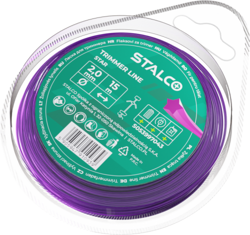 STALCO PERFECT Żyłka do Kosy Star 2,0 mm × 15 m Gwiazdka S053997043