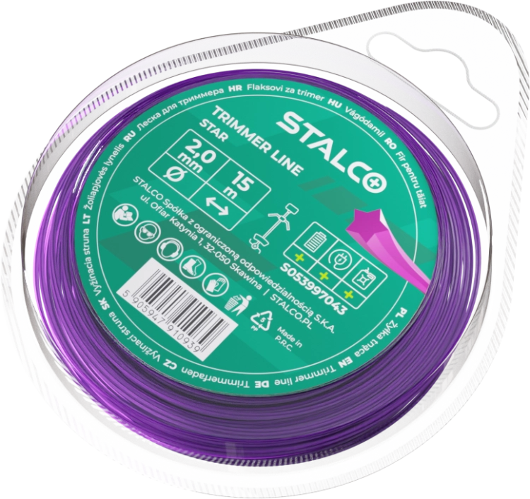 STALCO PERFECT Żyłka do Kosy Star 2,0 mm × 15 m Gwiazdka S053997043