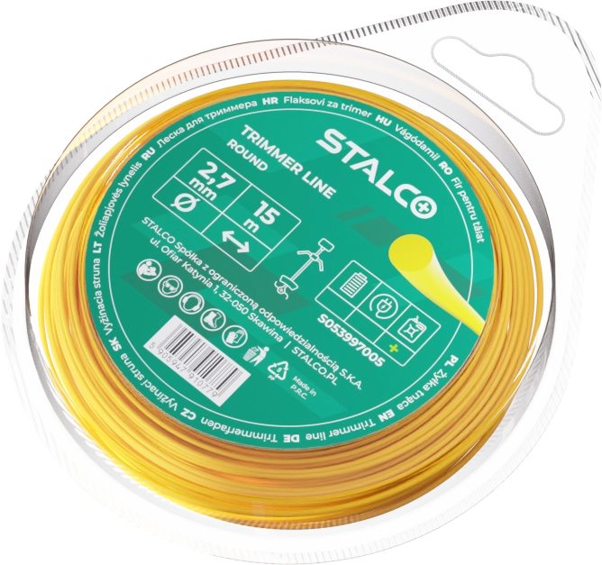 STALCO PERFECT Żyłka do Kosy Round 2,7 mm × 15 m Okrągła S053997005