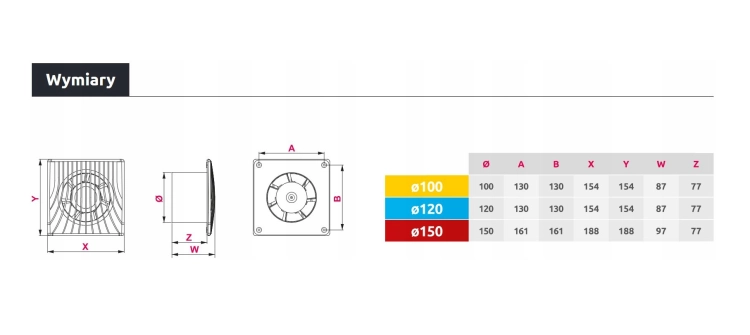 AWENTA Wentylator Wyciągowy WA120T Ø120 mm z Wyłącznikiem Czasowym (Timer) Biały