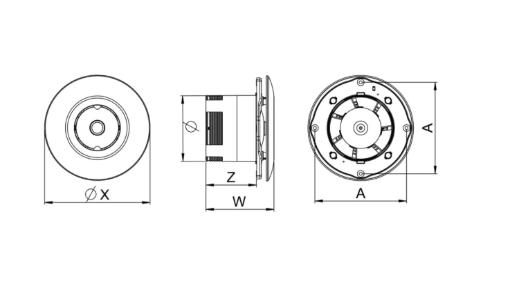 AWENTA ORBIT WXO125R Wentylator Sufitowy Ø125 mm z Czujnikiem Ruchu i Timerem