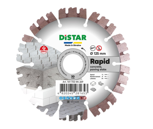 DISTAR RAPID Tarcza Diamentowa 125 × 2,0 × 10 × 22,23 mm do Betonu Zbrojonego