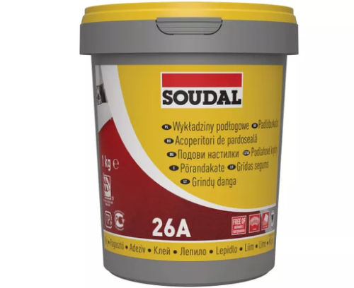 SOUDAL 26A Klej do Wykładzin 5 kg Elastyczny do PCV, Linoleum i Wykładzin Dywanowych