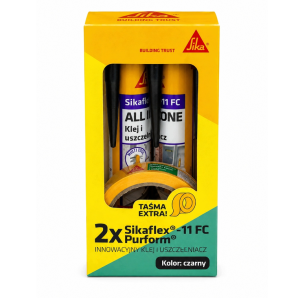SIKA Sikaflex-11 FC Purform Czarny 300 ml 2 szt. + Taśma Washi do Dylatacji