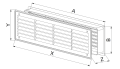 KRATKA DRZWIOWA 120MM/440MM SZARA T15SZ AWENTA
