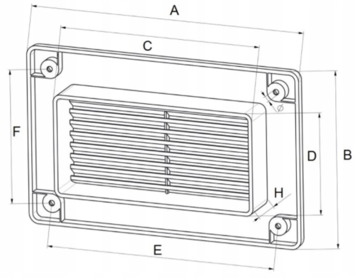 OSŁONA KANAŁU PŁASKIEGO 75X150 KP75-30 AWENTA