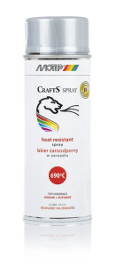SPRAY CRAFTS LAKIER ŻAROODPORNY SREBRNY 690 C 400ML MOTIP