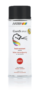 SPRAY CRAFTS LAKIER ŻAROODPORNY CZARNY 690 C 400ML MOTIP