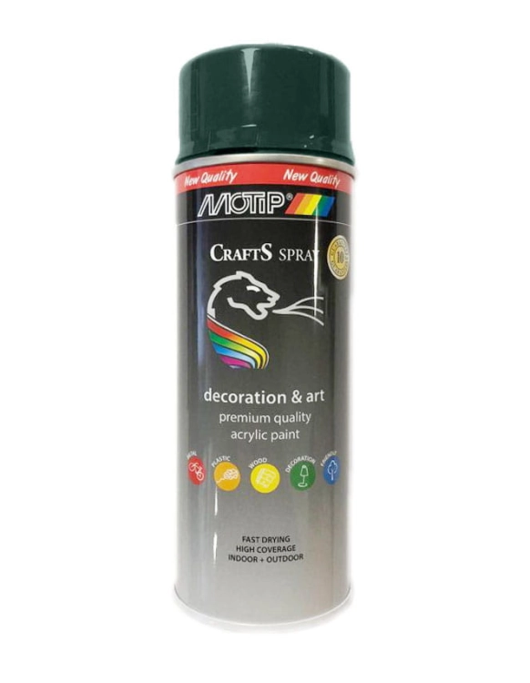 SPRAY CRAFTS LAKIER ZIELONY RAL 6005 400ML MOTIP