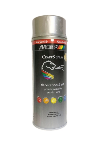 SPRAY CRAFTS LAKIER SREBRNY RAL 9006 400ML MOTIP