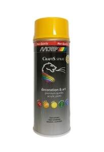 SPRAY CRAFTS LAKIER ŻÓŁTY RAL 1028 400ML MOTIP