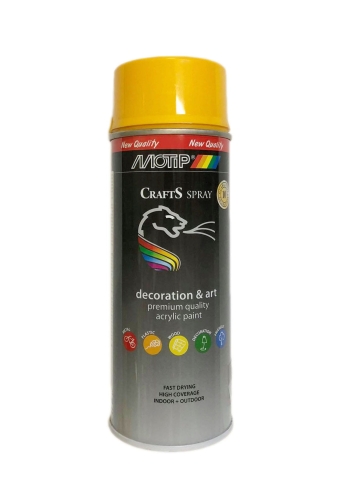 SPRAY CRAFTS LAKIER ŻÓŁTY RAL 1028 400ML MOTIP