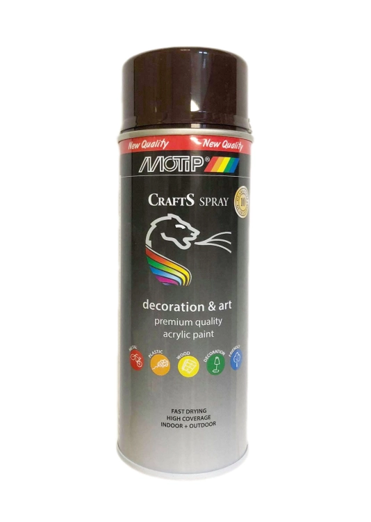 SPRAY CRAFTS LAKIER CIEMNY BRĄZ RAL 8017 400ML MOTIP