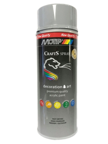SPRAY CRAFTS LAKIER SREDNIO SZARY RAL 7001 400ML MOTIP