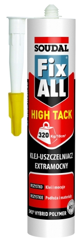 FIX-ALL KLEJ USZCZELNIACZ HIGH TACK BIAŁY SZYBKI CHWYT 290ML SOUDAL