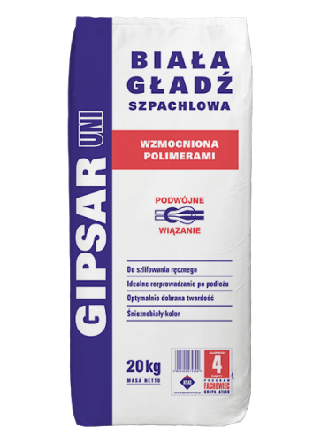 GŁADŹ SZPACHLOWA BIAŁA GIPSAR UNI 20KG ATLAS