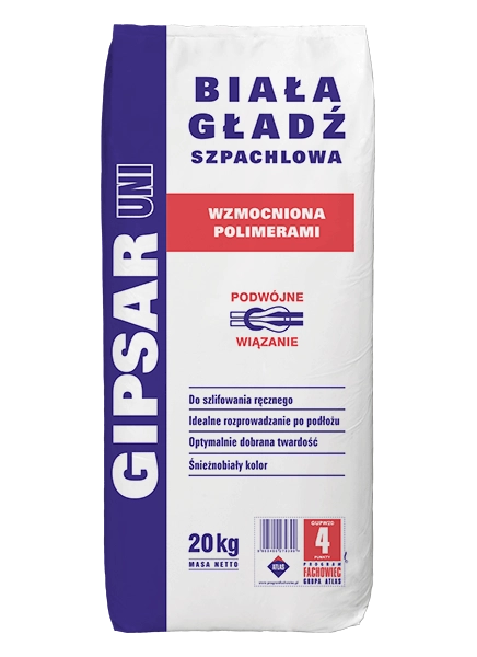 GŁADŹ SZPACHLOWA BIAŁA GIPSAR UNI 20KG ATLAS