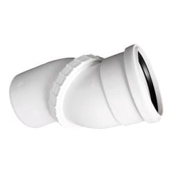 KOLANO KANALIZACYJNE PVC 50 REGULOWANE BIAŁE AKCES