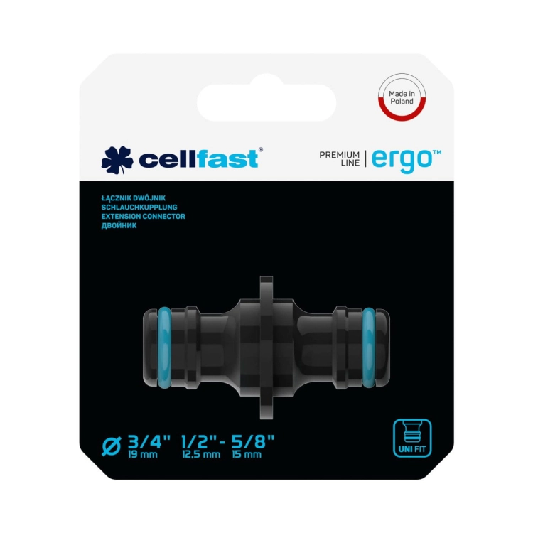 ŁĄCZNIK DWÓJNIK 1/2'' 3/4'' ERGO 53-200 CELLFAST